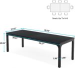 6.5 FT Conference Room Table, 78.74" W x 27.56" D Large Office Conference Table, Modern Seminar Meeting Table Desk for Boardroom, Meeting Room (1, Black) - 图片 2