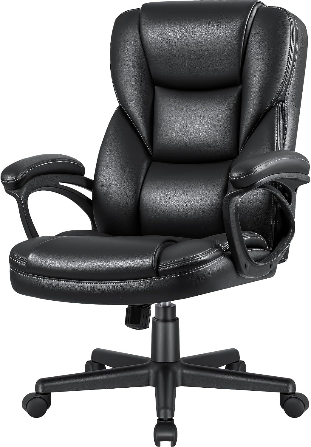 81-6V1WYrL._AC_SL1500_.jpg Executive Office Chair High Back Managerial Home Desk Chair, Adjustable Swivel Computer PU Leather Chair with Lumbar Support (Black) - 图片 1