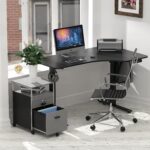 Rolling File Cabinet w/ 2 Drawers & Open Shelf, Gray - 图片 2