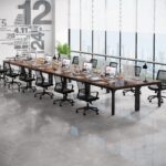 78.74-Inch Conference Table Set of 6, 19FT Conference Room Table, Large Rectangle Meeting Seminar Table Set for 16-22 Person, Long Business Tables (Only Table) - 图片 2